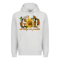 Dove Grey With god all things are possible with sunflower Premium Hoodie - texasbilliewilder