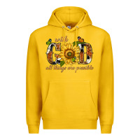 Lemon With god all things are possible with sunflower Premium Hoodie - texasbilliewilder