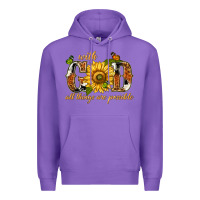 Purple With god all things are possible with sunflower Premium Hoodie - texasbilliewilder
