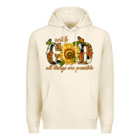 Tofu With god all things are possible with sunflower Premium Hoodie - texasbilliewilder