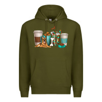 Army Green german shepherd dog coffee cups Premium Hoodie - texasbilliewilder
