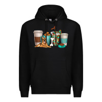 Black german shepherd dog coffee cups Premium Hoodie - texasbilliewilder