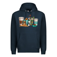 Navy german shepherd dog coffee cups Premium Hoodie - texasbilliewilder