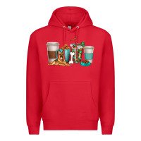 Red german shepherd dog coffee cups Premium Hoodie - texasbilliewilder