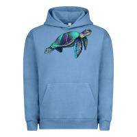 Pigment Pebble Blue turtle Urban Hoodie - RanaPortraitStore