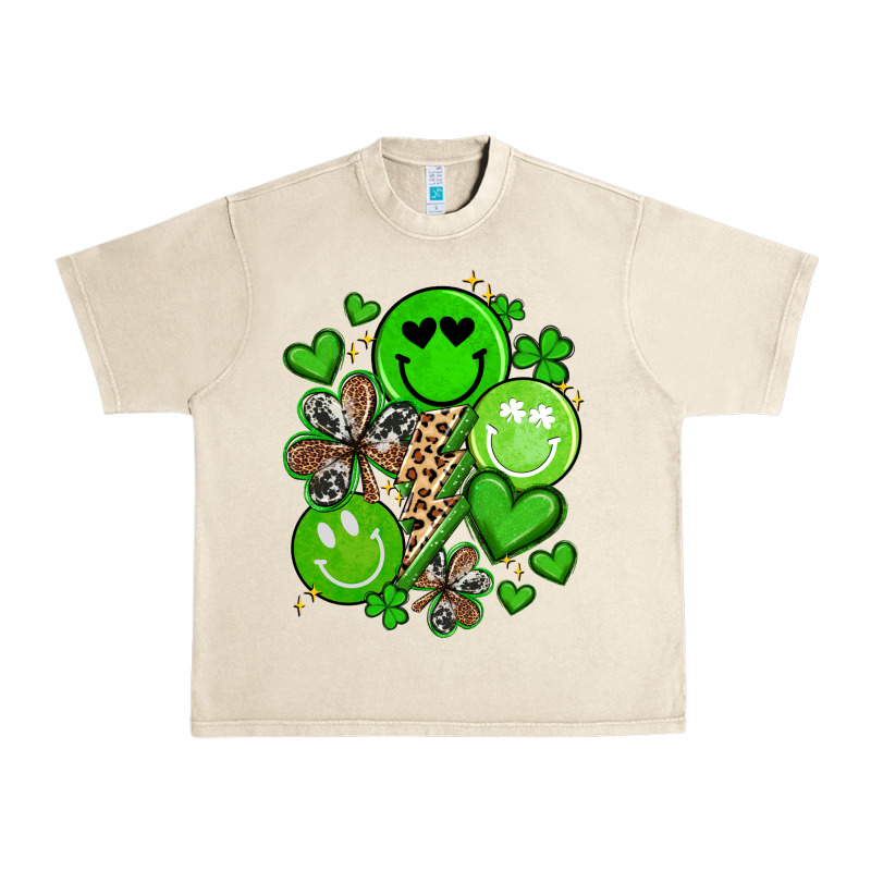 St Patrick's Day Green Smile Urban Heavy Tee by Artiststas | Teevron