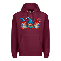 Burgundy fourth of july gnomes Premium Hoodie - Zillion Design Studio
