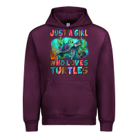 Mauve Wine just a girl who loves turtles Urban Hoodie - RanaPortraitStore