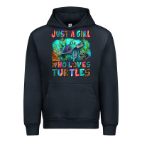 Navy just a girl who loves turtles Urban Hoodie - RanaPortraitStore