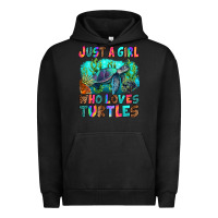 Pigment Black just a girl who loves turtles Urban Hoodie - RanaPortraitStore