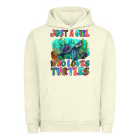Pigment Pistachio just a girl who loves turtles Urban Hoodie - RanaPortraitStore