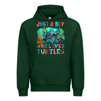 Forest Green just a boy who loves turtles Urban Hoodie - RanaPortraitStore