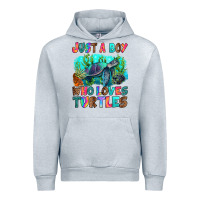 Heather Grey just a boy who loves turtles Urban Hoodie - RanaPortraitStore