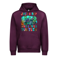 Mauve Wine just a boy who loves turtles Urban Hoodie - RanaPortraitStore