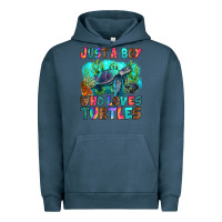 Pigment Midnight Navy just a boy who loves turtles Urban Hoodie - RanaPortraitStore
