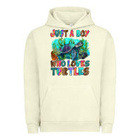 Pigment Pistachio just a boy who loves turtles Urban Hoodie - RanaPortraitStore