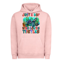 Pigment Salmon just a boy who loves turtles Urban Hoodie - RanaPortraitStore