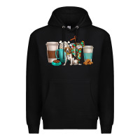 Black beagle dog coffee cups Premium Hoodie - texasbilliewilder