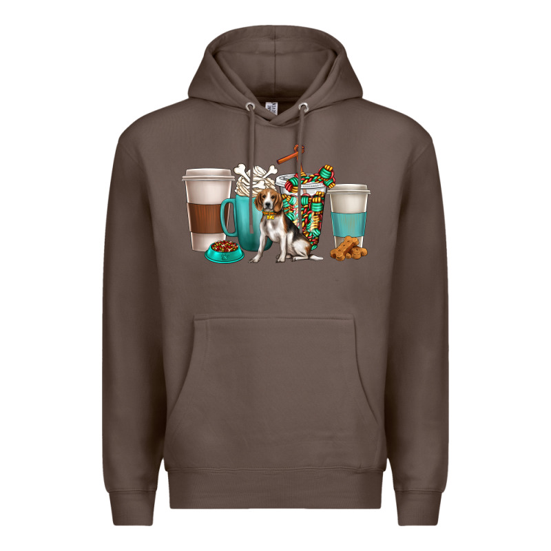 Beagle Dog Coffee Cups Premium Hoodie by texasbilliewilder | Teevron