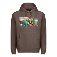 Coffee beagle dog coffee cups Premium Hoodie - texasbilliewilder