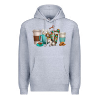 Heather Grey beagle dog coffee cups Premium Hoodie - texasbilliewilder