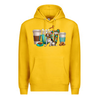 Lemon beagle dog coffee cups Premium Hoodie - texasbilliewilder
