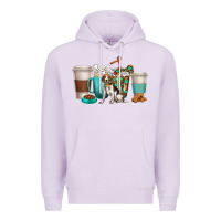 Lilac beagle dog coffee cups Premium Hoodie - texasbilliewilder