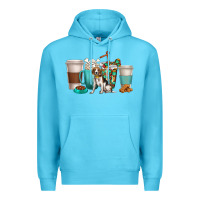 Ocean Blue beagle dog coffee cups Premium Hoodie - texasbilliewilder