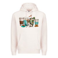 Pale Pink beagle dog coffee cups Premium Hoodie - texasbilliewilder