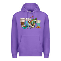Purple beagle dog coffee cups Premium Hoodie - texasbilliewilder