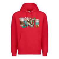 Red beagle dog coffee cups Premium Hoodie - texasbilliewilder
