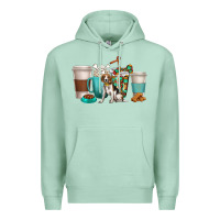 Seafoam beagle dog coffee cups Premium Hoodie - texasbilliewilder