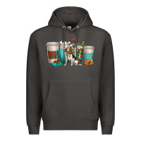 Smoke beagle dog coffee cups Premium Hoodie - texasbilliewilder