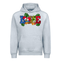 Heather Grey love haitian republic Urban Hoodie - RanaPortraitStore