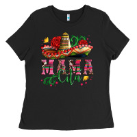 Black mama cita with sombrero hat and roses Ladies Tee - Artiststas
