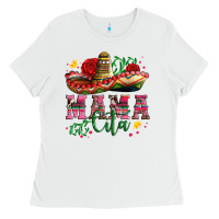 White mama cita with sombrero hat and roses Ladies Tee - Artiststas