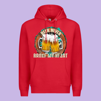 Premium Hoodie beer never broke my heart