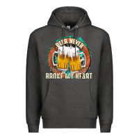 Charcoal Heather beer never broke my heart Premium Hoodie - texasbilliewilder