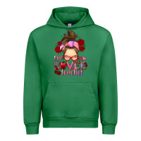 Emerald one loved teacher messy bun Urban Hoodie - RanaPortraitStore
