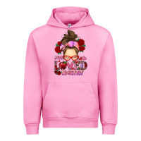 Fuchsia Pink one loved teacher messy bun Urban Hoodie - RanaPortraitStore