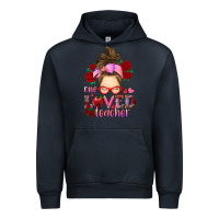Navy one loved teacher messy bun Urban Hoodie - RanaPortraitStore