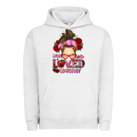 One Loved Teacher Messy Bun Urban Hoodie | Teevron