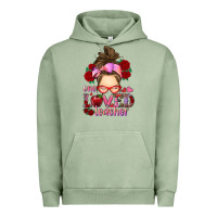 Pigment Oil Green one loved teacher messy bun Urban Hoodie - RanaPortraitStore