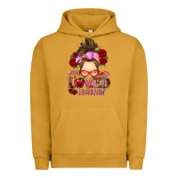 Pigment Peanut Butter one loved teacher messy bun Urban Hoodie - RanaPortraitStore