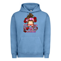 Pigment Pebble Blue one loved teacher messy bun Urban Hoodie - RanaPortraitStore