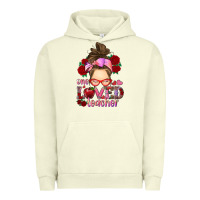 Pigment Pistachio one loved teacher messy bun Urban Hoodie - RanaPortraitStore