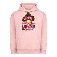 Pigment Salmon one loved teacher messy bun Urban Hoodie - RanaPortraitStore