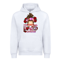 White one loved teacher messy bun Urban Hoodie - RanaPortraitStore