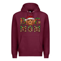Burgundy Christmas Toy Poodle Dog Mom Premium Hoodie - RanaPortraitStore