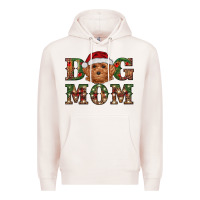 Pale Pink Christmas Toy Poodle Dog Mom Premium Hoodie - RanaPortraitStore